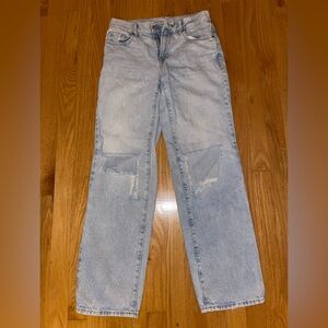 PacSun Women’s Light Blue Relaxed Distressed Jeans 24 Boyfriend